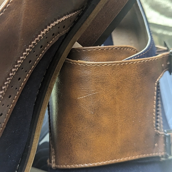 Gino Vitale Size 12 Monk Shoe D. Brown/Navy GV927 - Picture 5 of 9